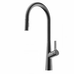 Wasserwerk Single Hole Pull Down Kitchen Faucet in Matte Graphite