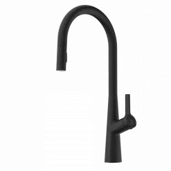 Wasserwerk Single Hole Pull Down Kitchen Faucet in Matte Black