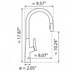 Wasserwerk Single Hole Pull Down Kitchen Faucet in Brushed Nickel