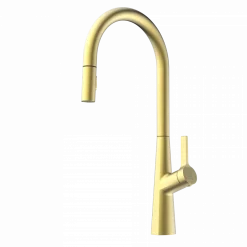 Wasserwerk Single Hole Pull Down Kitchen Faucet in Brushed Gold