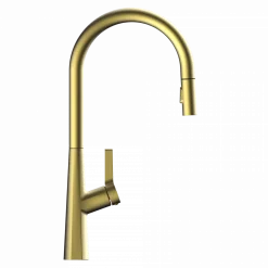Wasserwerk Single Hole Pull Down Kitchen Faucet in Brushed Gold