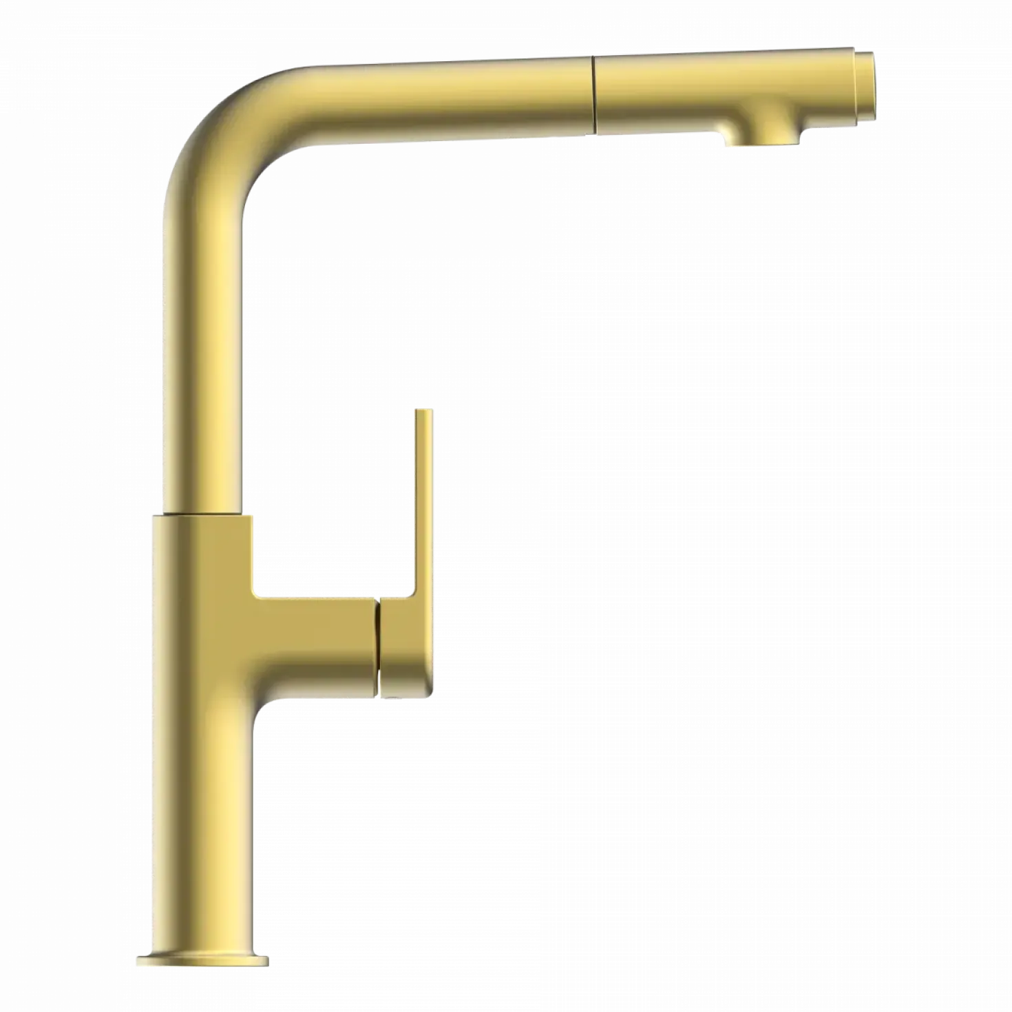 Wasserwerk Single Hole Straight Spout Kitchen Faucet in Brushed Gold