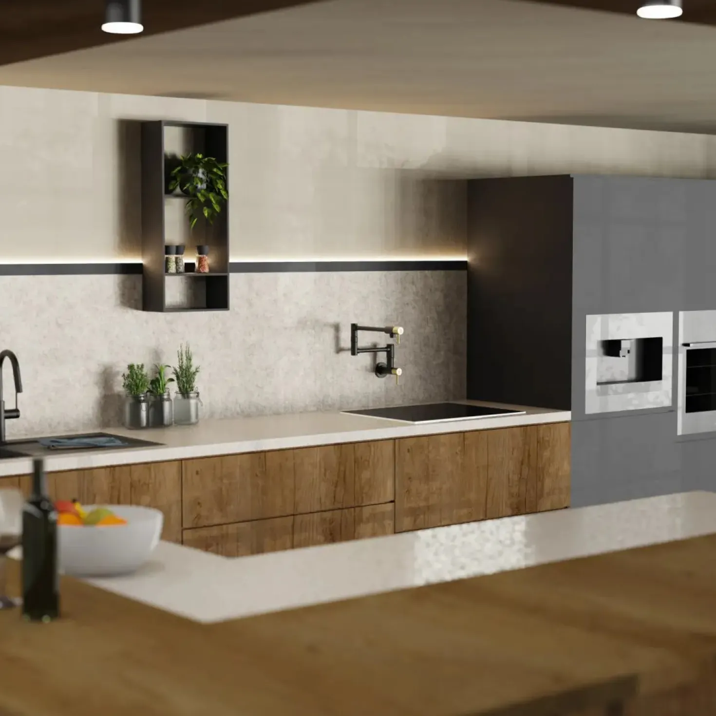 Wasserwerk Wall Mounted Pot Filler | Matte Black & Brushed Gold