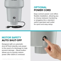 WasteGuard 3/4 HP Continuous Feed Garbage Disposal with Ultra-Quiet Motor