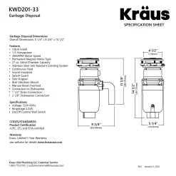 WasteGuard 1/3 HP Continuous Feed Garbage Disposal with Ultra-Quiet Motor