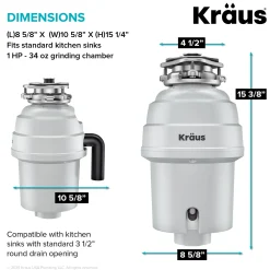WasteGuard 1 HP Continuous Feed Garbage Disposal with Ultra-Quiet Motor