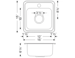 Wells Sinkware 15" 22-Gauge Drop-in Single Bowl Stainless Steel Bar Sink with Grid Rack and Strainer