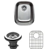 Wells Sinkware 15" 18-Gauge Single Bowl Undermount Stainless Steel Bar Sink with Grid Rack and Strainer