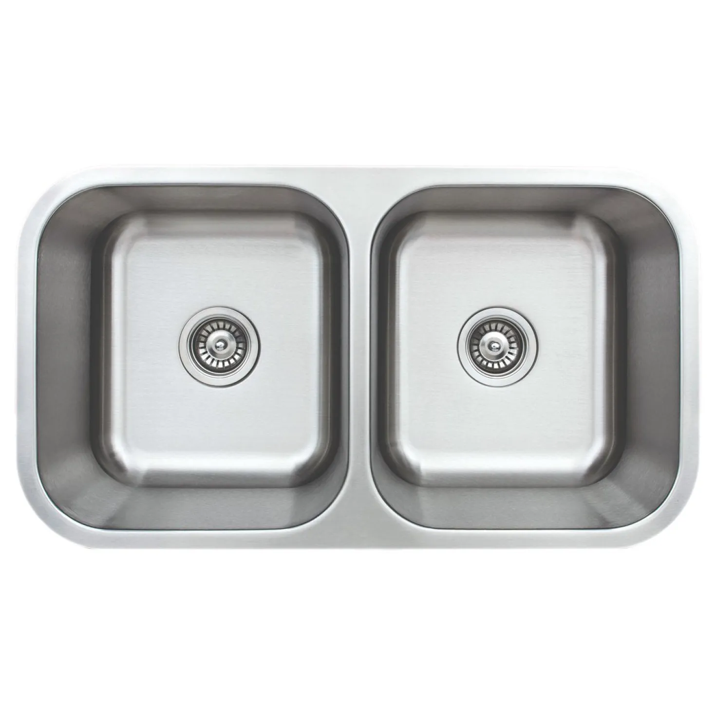 Wells Sinkware 33" 16-Gauge Undermount 50/50 Double Bowl Stainless Steel Kitchen Sink