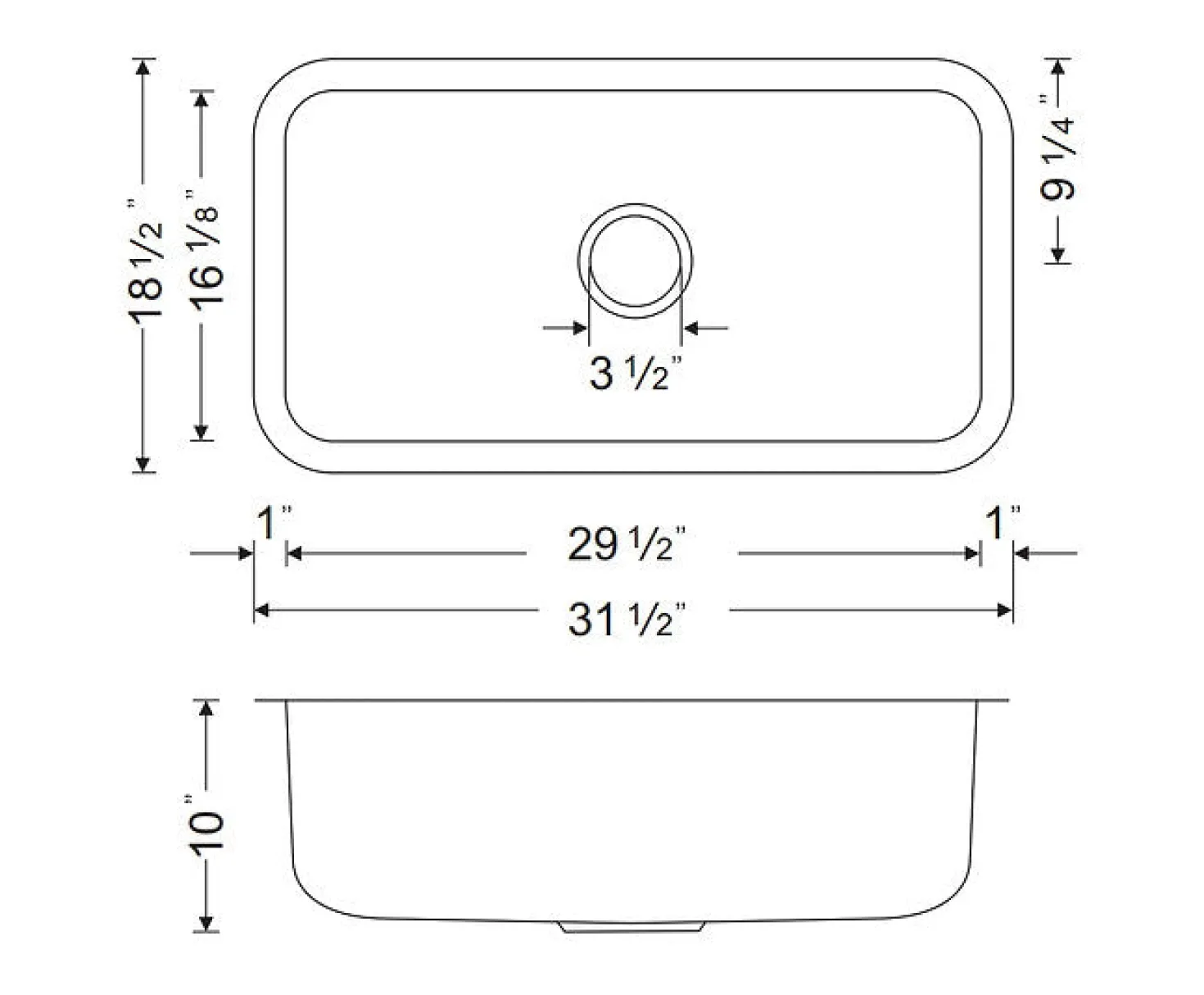 Wells Sinkware 32" 16-Gauge Undermount Single Bowl Stainless Steel Kitchen Sink with Grid Rack and Basket Strainer