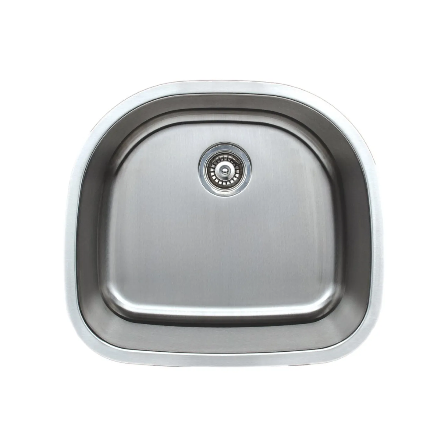 Wells Sinkware 24" 16-Gauge Undermount D-shaped Single Bowl Stainless Steel Kitchen Sink