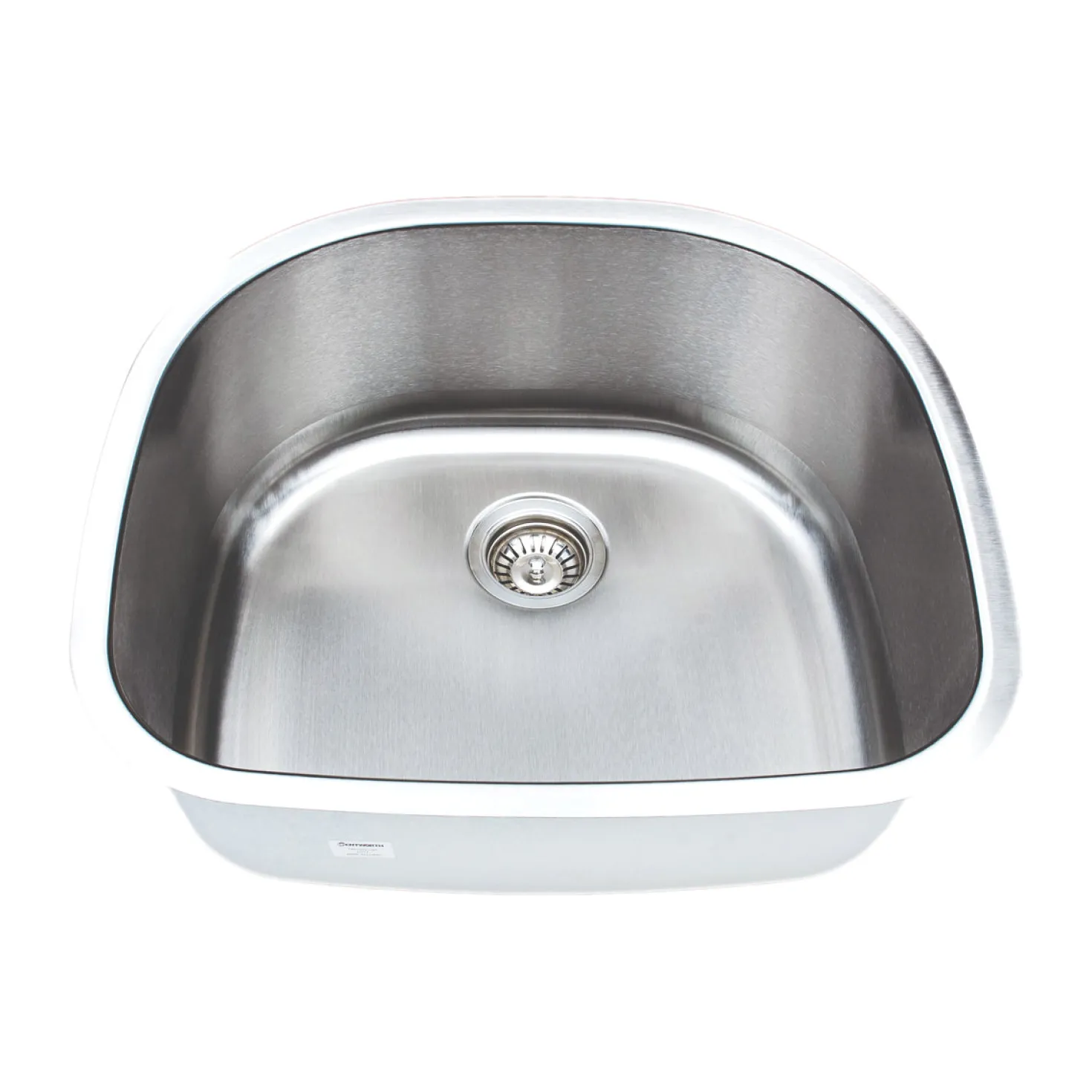 Wells Sinkware 24" 18-Gauge Undermount D-shaped Single Bowl Stainless Steel Kitchen Sink