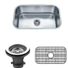 Wells Sinkware 30" 18-Gauge Undermount Single Bowl Stainless Steel Kitchen Sink with Grid Rack and Strainer