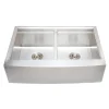 Wells Sinkware Handcrafted 33" Arched Apron Front Farmhouse Equal Double Bowl Stainless Steel Kitchen Sink