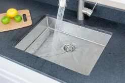 Wells Sinkware Handcrafted 23" 18-Gauge Undermount Single Bowl ADA Compliant Stainless Steel Kitchen Sink with Strainer