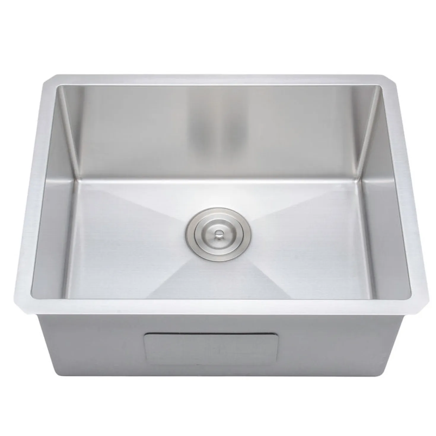 Wells Sinkware Handcrafted 23" 16-Gauge Undermount Single Bowl Stainless Steel Kitchen Sink with Grid Rack and Basket Strainer