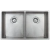 Wells Sinkware Handcrafted 30" 18-Gauge Undermount 50/50 Double Bowl ADA Compliant Stainless Steel Kitchen Sink with Strainer