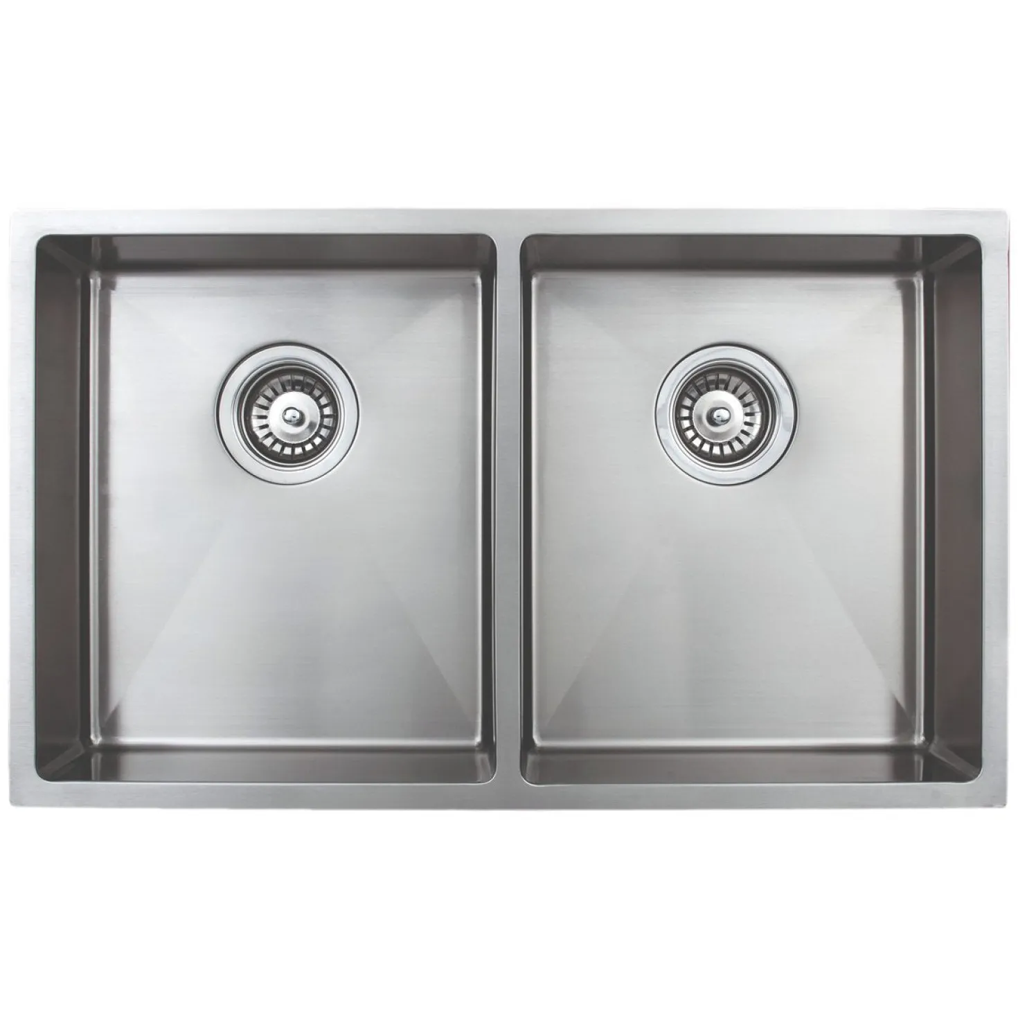 Wells Sinkware Handcrafted 30" 18-Gauge Undermount 50/50 Double Bowl ADA Compliant Stainless Steel Kitchen Sink with Strainer