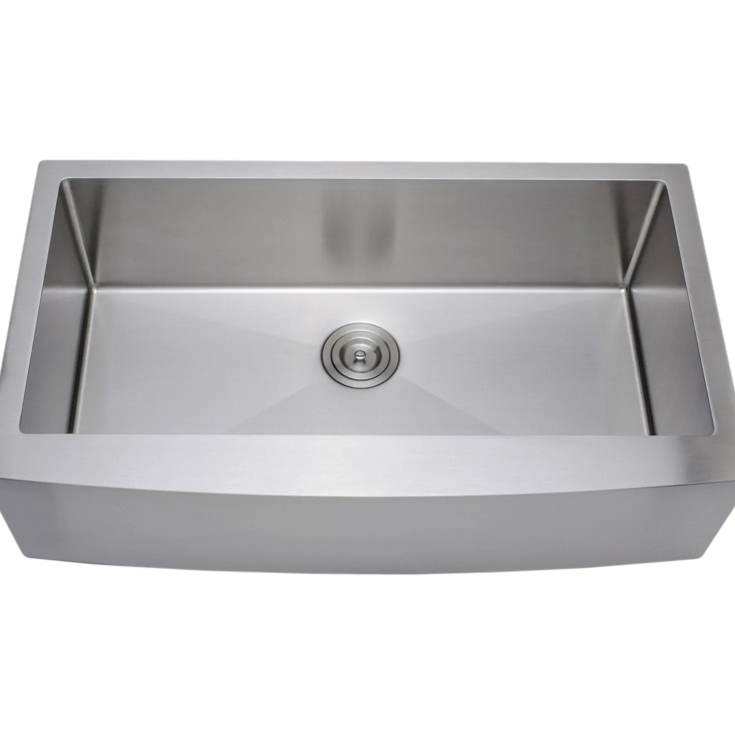 Wells Sinkware Handcrafted 36" 16-Gauge Arched Apron Front Farmhouse Single Bowl Stainless Steel Kitchen Sink