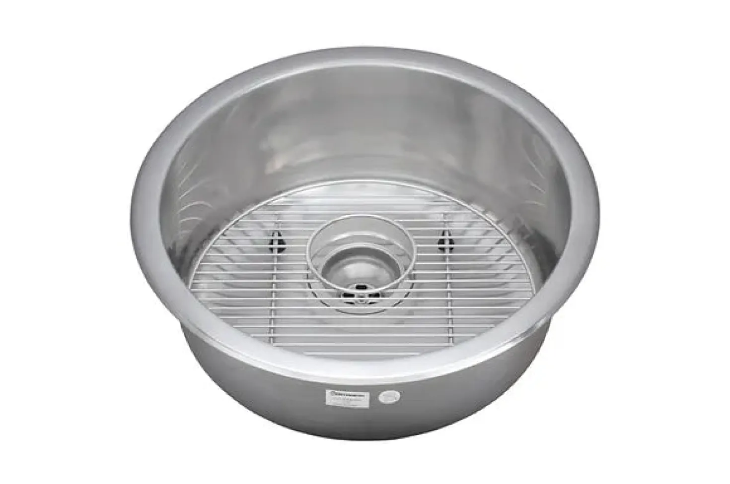 Wells Sinkware 19" Round 18-Gauge Undermount Single Bowl Stainless Steel Kitchen Bar Sink with Grid Rack and Strainer